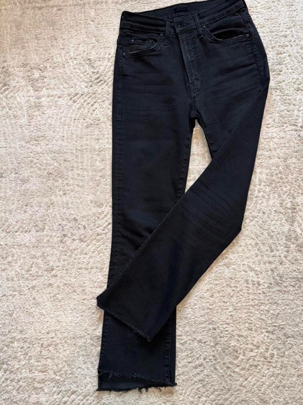 MOTHER Black Ankle Crop Straight Jeans - Women